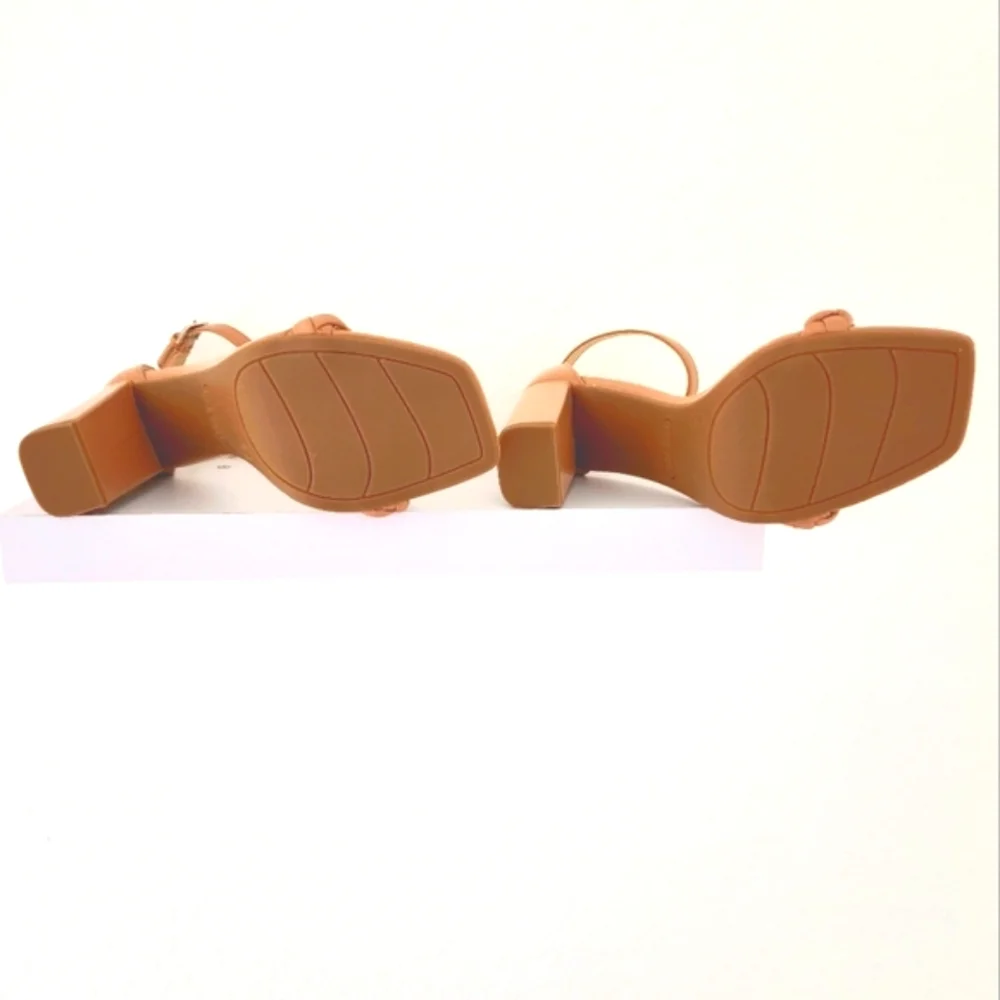 NINE WEST Women's Allha3 Braided Double Band Heel Sandals NIB. Size 8.5M - Picture 4 of 6